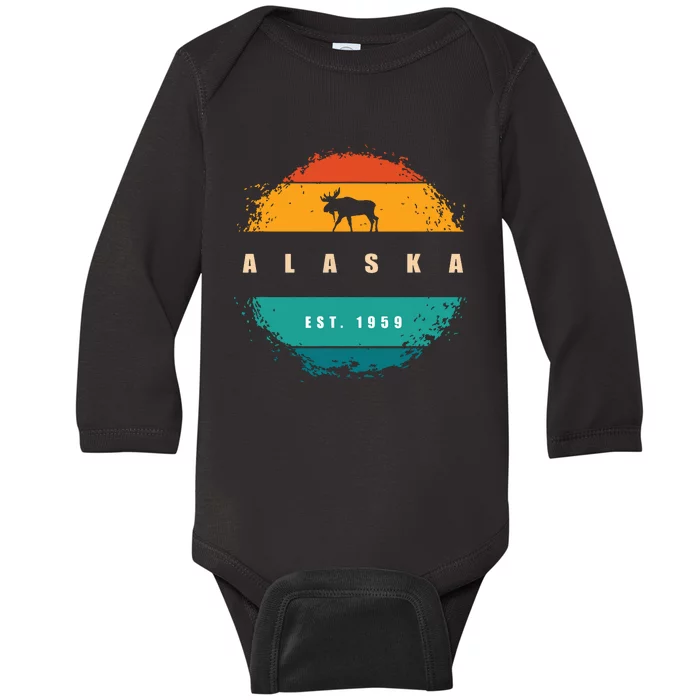 State Of Alaska Baby Long Sleeve Bodysuit