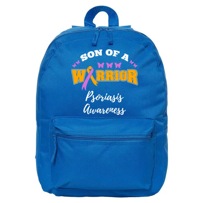 Son Of A Warrior Psoriasis Awareness Gift 16 in Basic Backpack