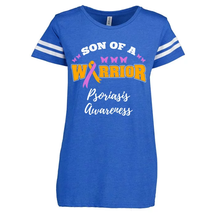 Son Of A Warrior Psoriasis Awareness Gift Enza Ladies Jersey Football T-Shirt