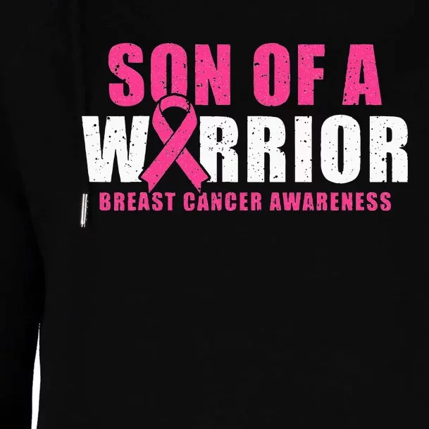 Son Of A Warrior Breast Cancer Awareness Womens Funnel Neck Pullover Hood