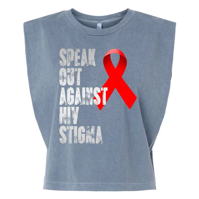 Speak Out Against Hiv Stigma World Aids Day Garment-Dyed Women's Muscle Tee