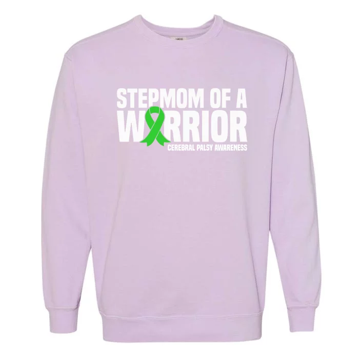 Stepmom Of A Warrior Cerebral Palsy Awareness Gift Garment-Dyed Sweatshirt