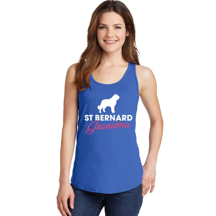 Silhouette Of A St Bernard Gift St Bernard Grandma Gift Ladies Essential Tank