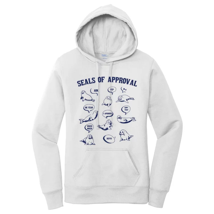 Seals Of Approval Funny Retro Women's Pullover Hoodie