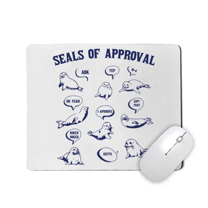 Seals Of Approval Funny Retro Mousepad