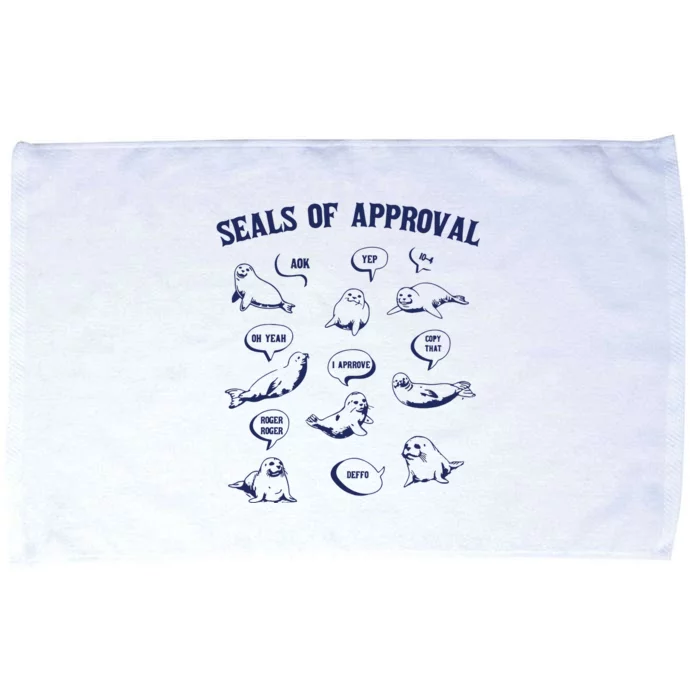 Seals Of Approval Funny Retro Microfiber Hand Towel