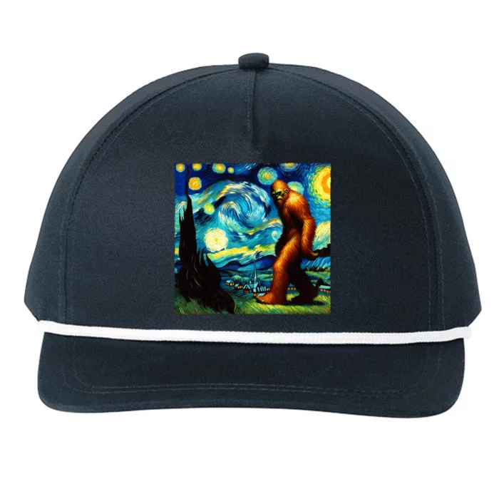 Sasquatch On A Starry Night – Squatch Van Gogh Funny Bigfoot Snapback Five-Panel Rope Hat