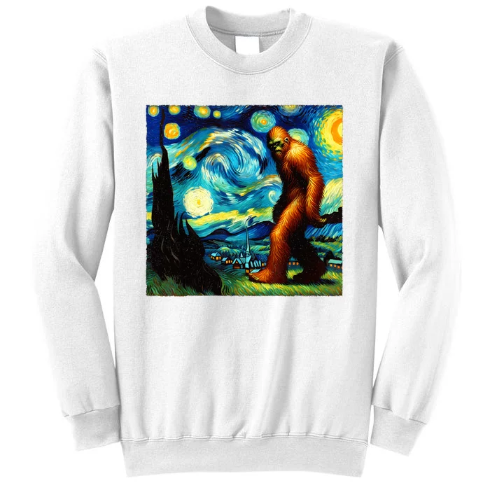 Sasquatch On A Starry Night – Squatch Van Gogh Funny Bigfoot Sweatshirt