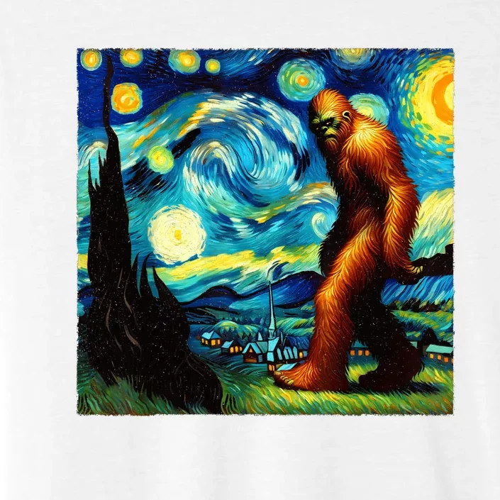 Sasquatch On A Starry Night – Squatch Van Gogh Funny Bigfoot ChromaSoft Performance T-Shirt