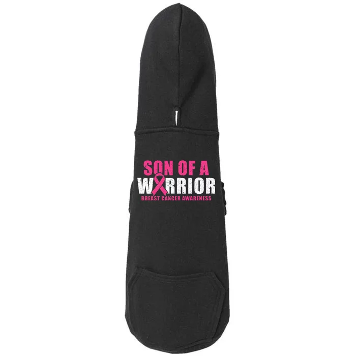 Son Of A Warrior Breast Cancer Awareness Doggie 3-End Fleece Hoodie