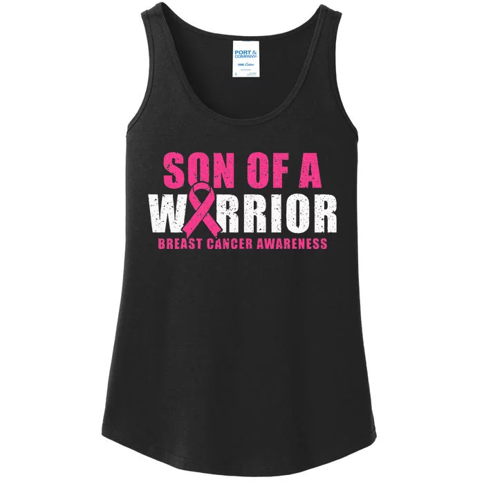 Son Of A Warrior Breast Cancer Awareness Ladies Essential Tank