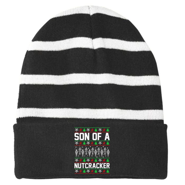 Son Of A Nutcracker Striped Beanie with Solid Band