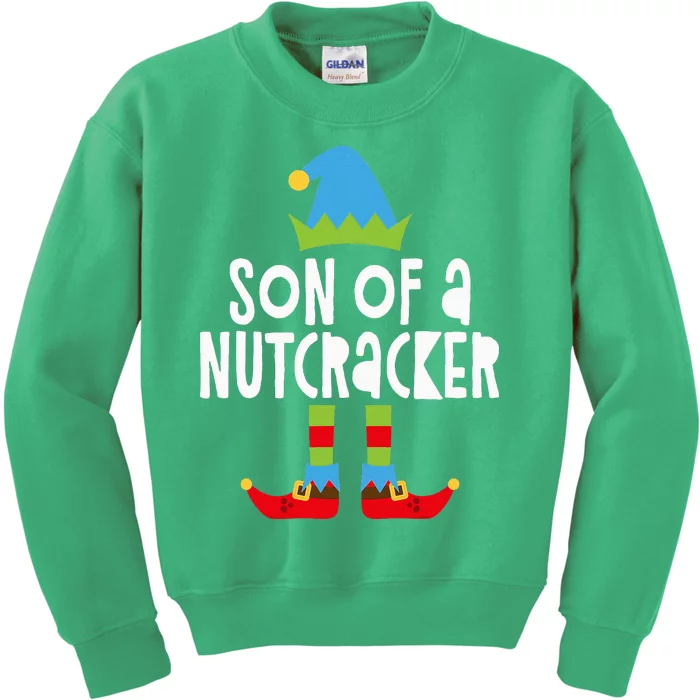 Son Of A Nutcracker Christmas Elf Kids Sweatshirt