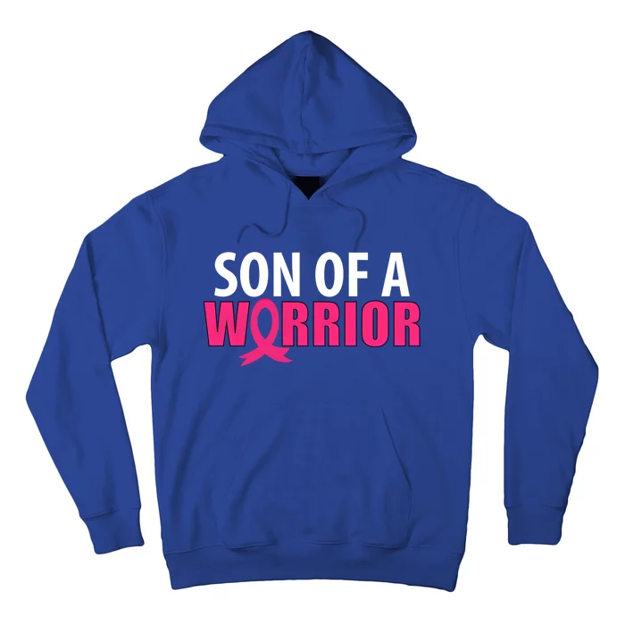 Son Of A Warrior Pink Ribbon Breast Cancer Awareness Gift Hoodie