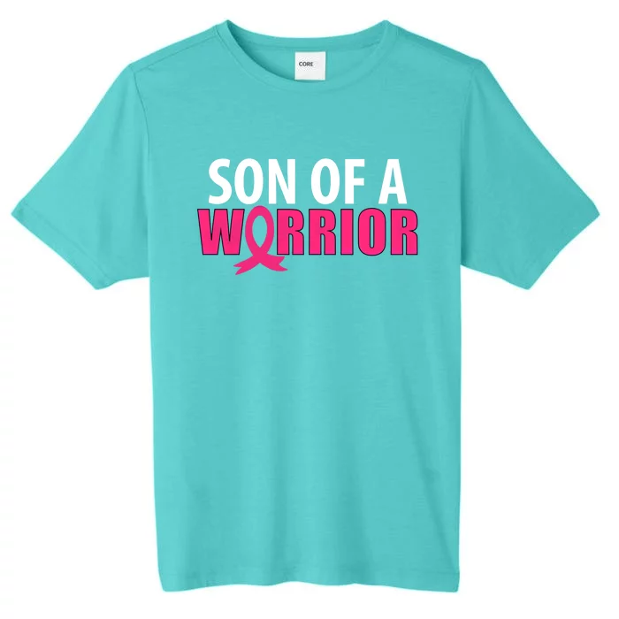 Son Of A Warrior Pink Ribbon Breast Cancer Awareness Gift ChromaSoft Performance T-Shirt