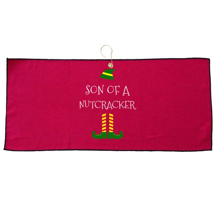 Son Of A Nutcracker Funny Christmas Elf T Large Microfiber Waffle Golf Towel