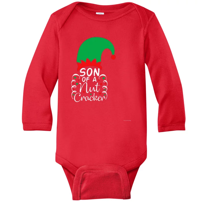 Son Of A Nutcracker Funny Christmas Pajama Baby Long Sleeve Bodysuit