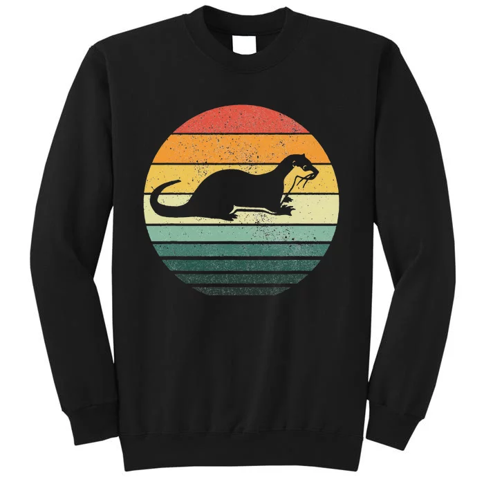 Sea Otter Animal Sunset Retro Vintage 70s Nature Lovers Tall Sweatshirt