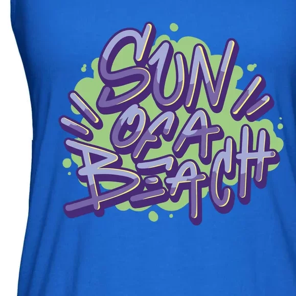 Sun Of A Beach Graffiti Summer Ladies Essential Flowy Tank