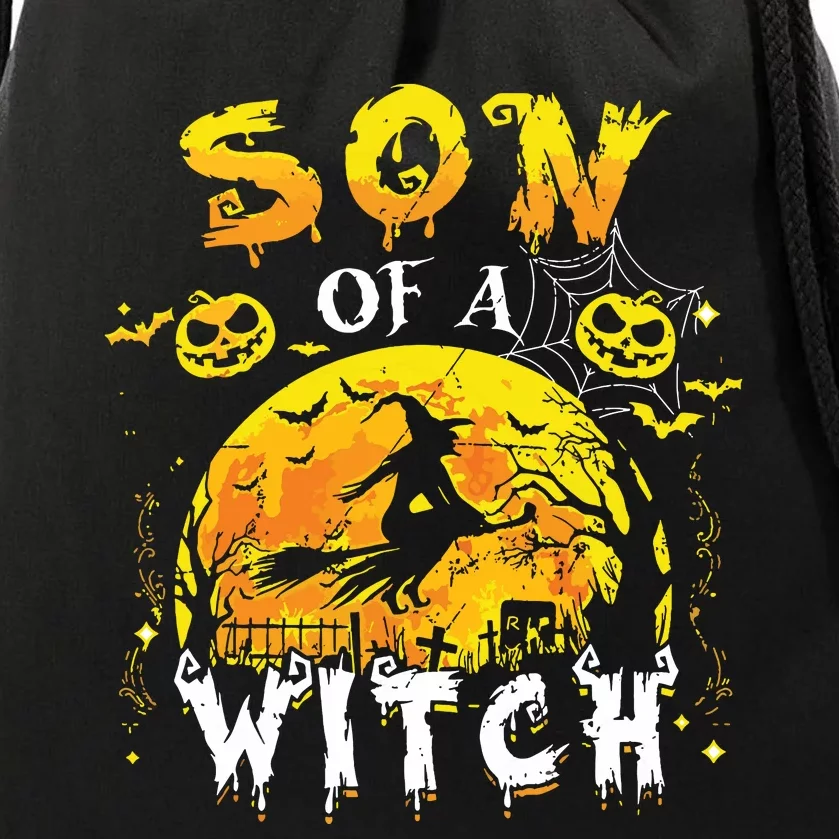 Son Of A Witch Funny Family Matching Halloween Pumpkin Drawstring Bag