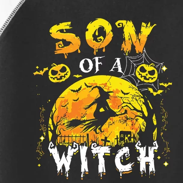 Son Of A Witch Funny Family Matching Halloween Pumpkin Toddler Fine Jersey T-Shirt