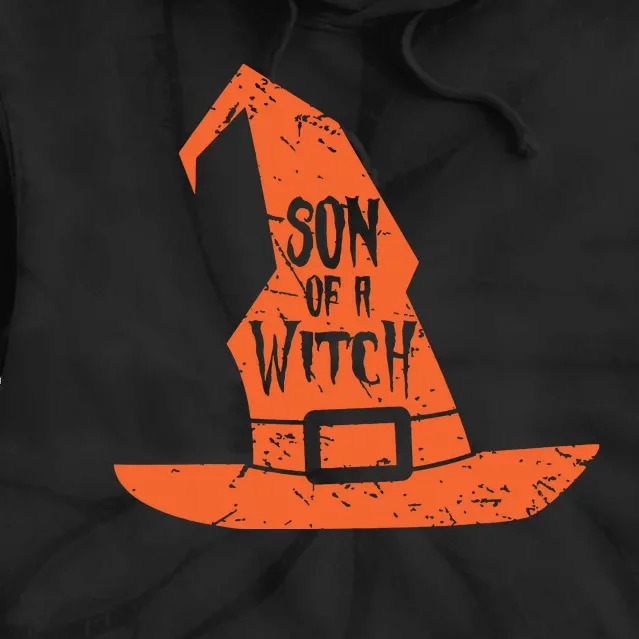 Son Of A Witch Hat Pun Quote Costume Easy Halloween Gifts Tie Dye Hoodie