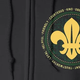 Scout Oath And Law Scout Member And Full Zip Hoodie