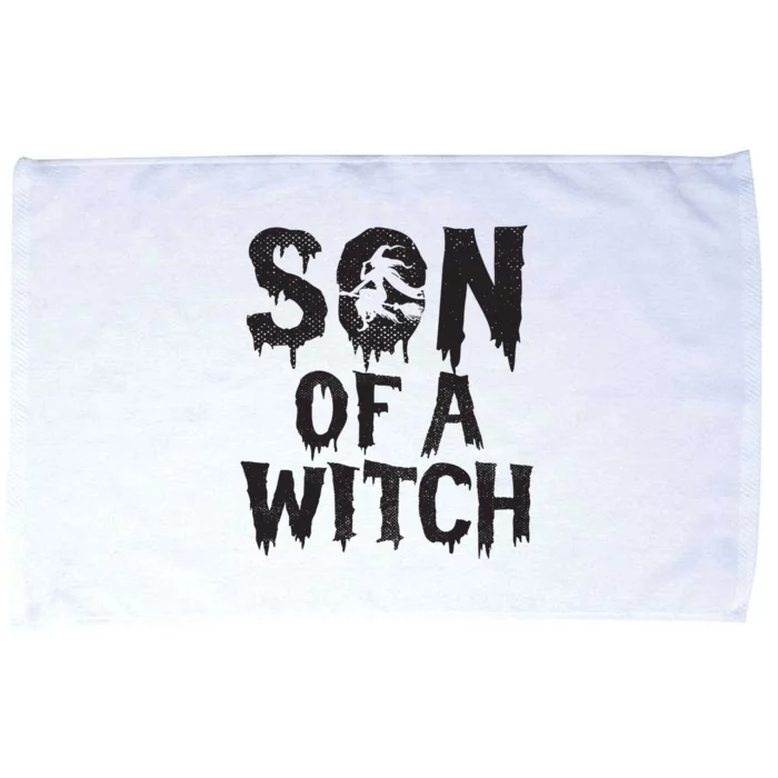 Son Of A Witch Mom Halloween Trick Or Treat Spooky Kids Boy Microfiber Hand Towel