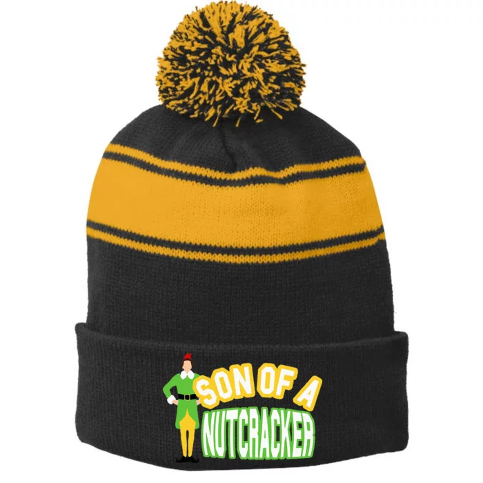 Son Of A Nutcracker Stripe Pom Pom Beanie