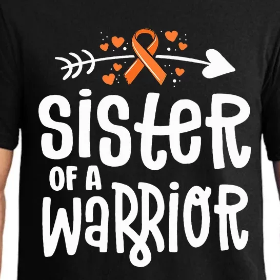 Sister Of A Warrior Orange Family Leukemia Cancer Awareness Pajama Set