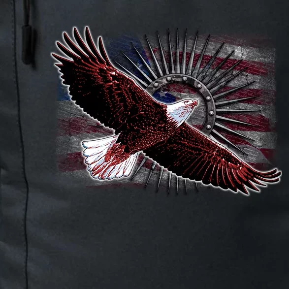 Soaring Metal Eagle American Flag Daily Commute Backpack