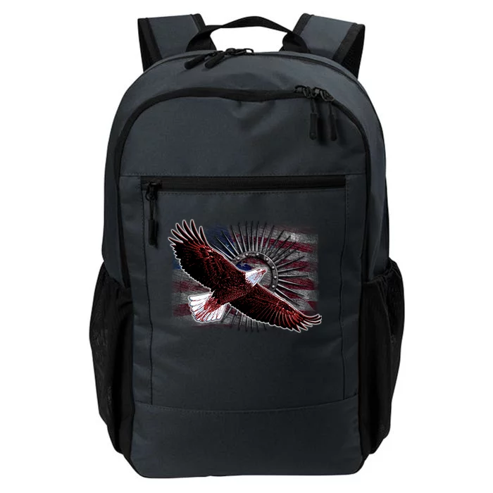 Soaring Metal Eagle American Flag Daily Commute Backpack