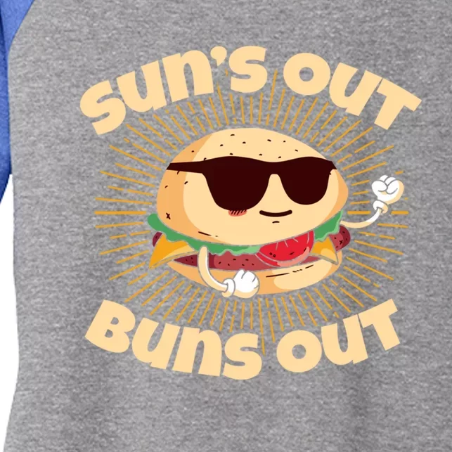 Suns Out Buns Out Summer Fun Beach Getaway Gift Women's Tri-Blend 3/4-Sleeve Raglan Shirt