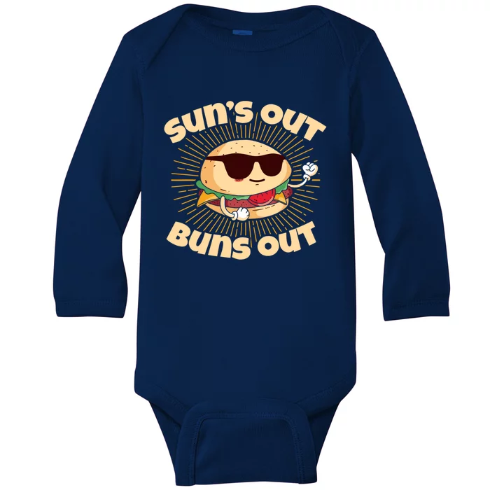 Suns Out Buns Out Summer Fun Beach Getaway Gift Baby Long Sleeve Bodysuit