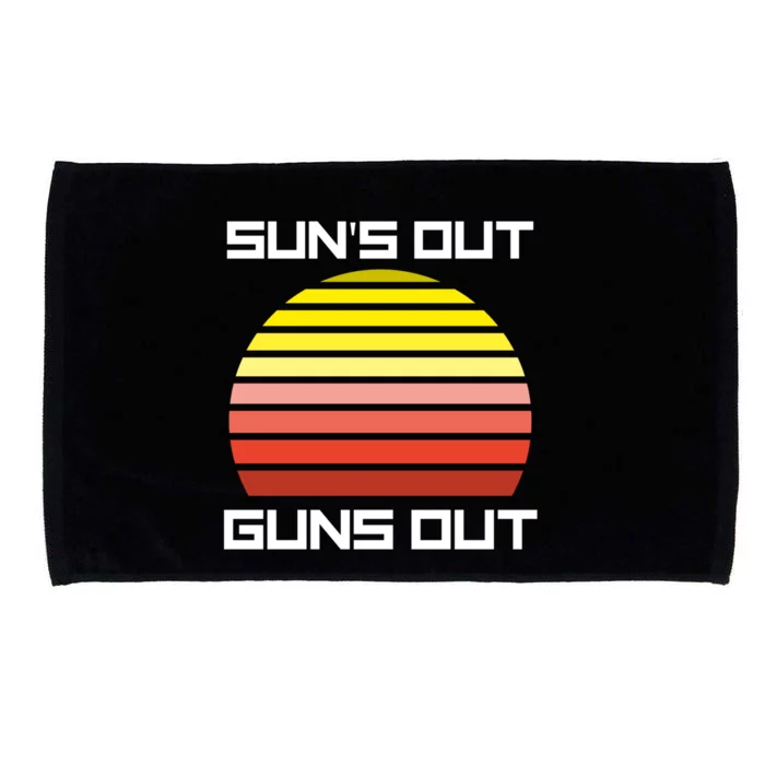 Suns Out Buns Out Summer Cool Beach Fun Sunset Gift Microfiber Hand Towel