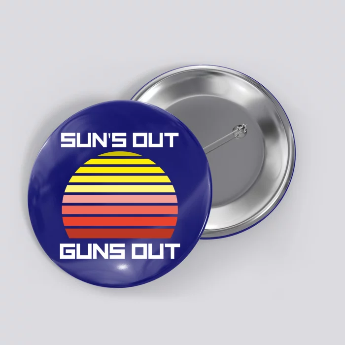 Suns Out Buns Out Summer Cool Beach Fun Sunset Gift Button