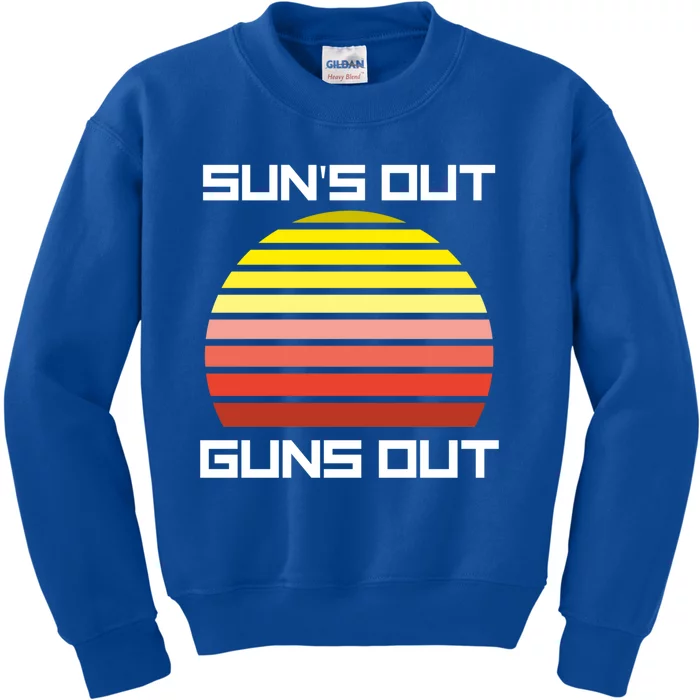 Suns Out Buns Out Summer Cool Beach Fun Sunset Gift Kids Sweatshirt