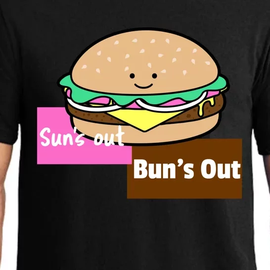 Suns Out Buns Out Summer Silly Cartoon Funny Burger Gift Pajama Set