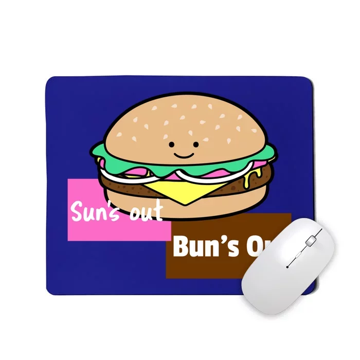 Suns Out Buns Out Summer Silly Cartoon Funny Burger Gift Mousepad