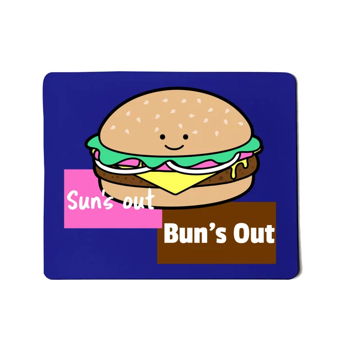 Suns Out Buns Out Summer Silly Cartoon Funny Burger Gift Mousepad