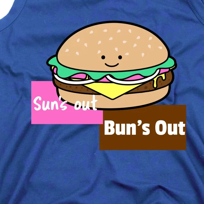 Suns Out Buns Out Summer Silly Cartoon Funny Burger Gift Tank Top