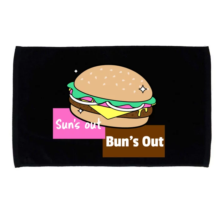 Suns Out Buns Out Summer Silly Cartoon Fun Muscle Great Gift Microfiber Hand Towel