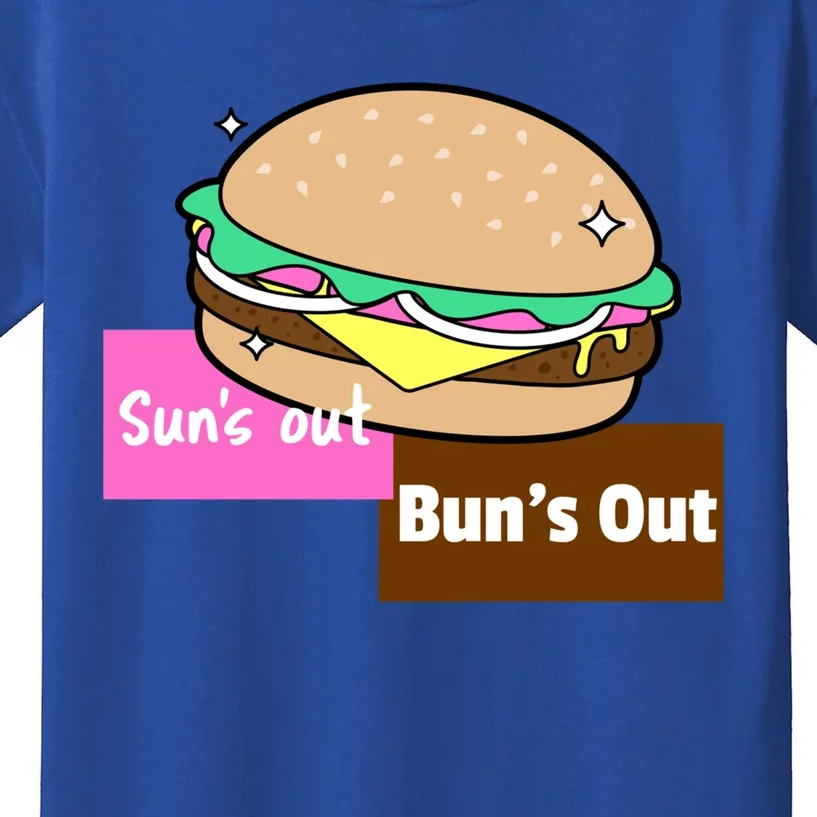 Suns Out Buns Out Summer Silly Cartoon Fun Muscle Great Gift Kids T-Shirt