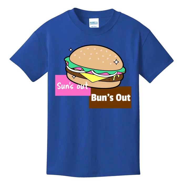 Suns Out Buns Out Summer Silly Cartoon Fun Muscle Great Gift Kids T-Shirt