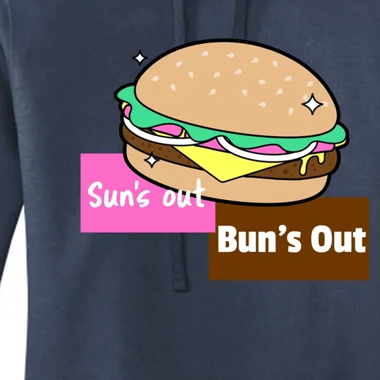 Suns Out Buns Out Summer Silly Cartoon Fun Muscle Great Gift Women's Pullover Hoodie