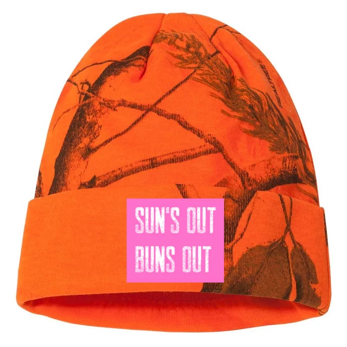 Suns Out Buns Out Summer Silly Cartoon Fun Pink Gift Kati - 12in Camo Beanie