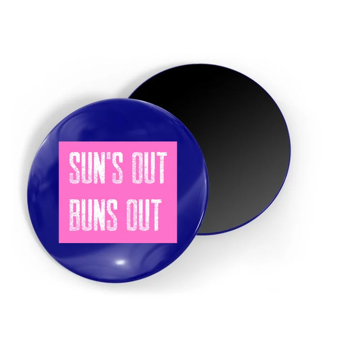 Suns Out Buns Out Summer Silly Cartoon Fun Pink Gift Magnet