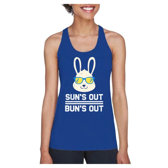 Suns Out Buns Out Funny Bunny Summer Quote Gift Women's Racerback Tank