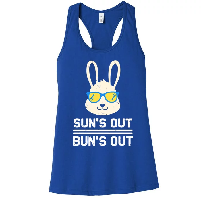 Suns Out Buns Out Funny Bunny Summer Quote Gift Women's Racerback Tank