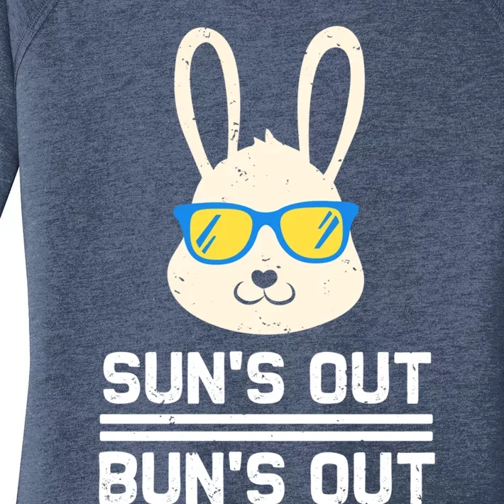 Suns Out Buns Out Funny Bunny Summer Quote Gift Women's Perfect Tri Tunic Long Sleeve Shirt